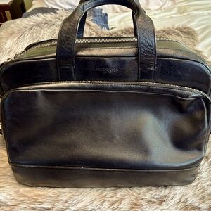 Coach Black Leather Men's Laptop travelBag